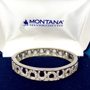 Crystal Horseshoe Hinged Bracelet